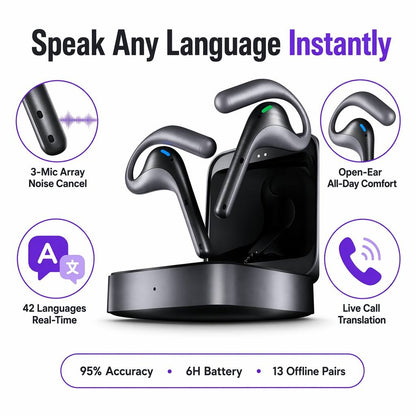 Timekettle W4 Pro | AI Simultaneous Interpreter Earbuds — 42 Languages, 95 Accents, Offline Translation