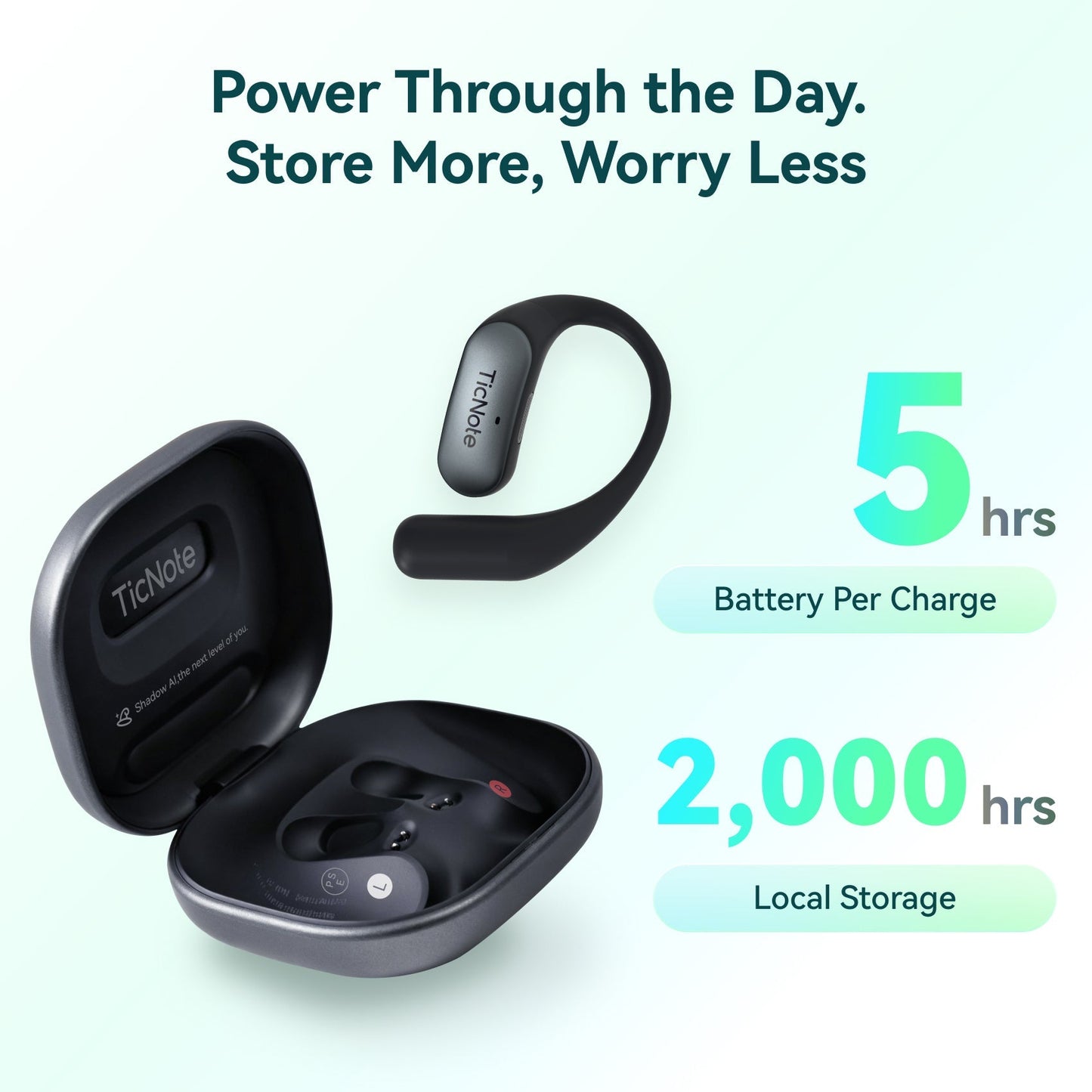 TicNote Pods 4G Wearable AI Voice Recorder | Built-in 4G, Auto Meeting Notes, 360° Omnidirectional Pickup (10m Range) & ENC - Ticnote